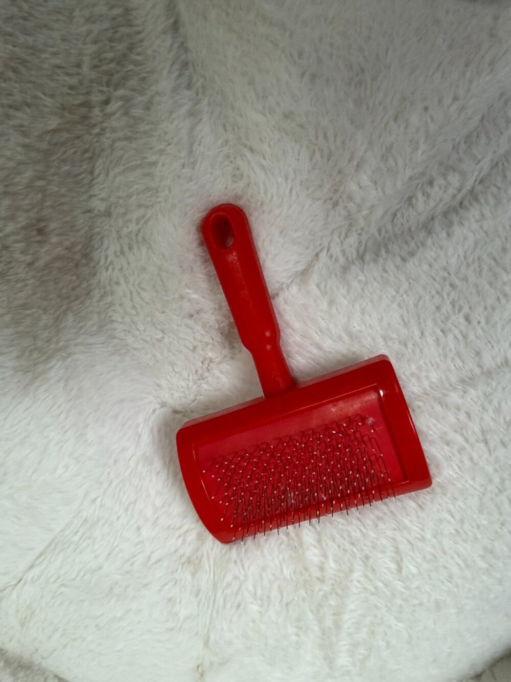 Red Plastic Pet Grooming Slicker Brush Dog & Cat Brush - Picture 4 of 5
